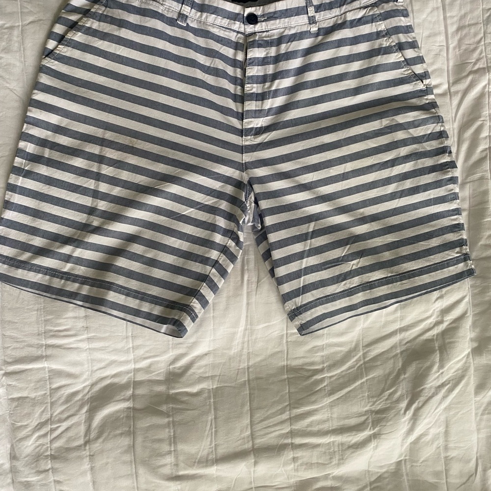 Tommy Hilfiger Blue and White Striped Men's Shorts